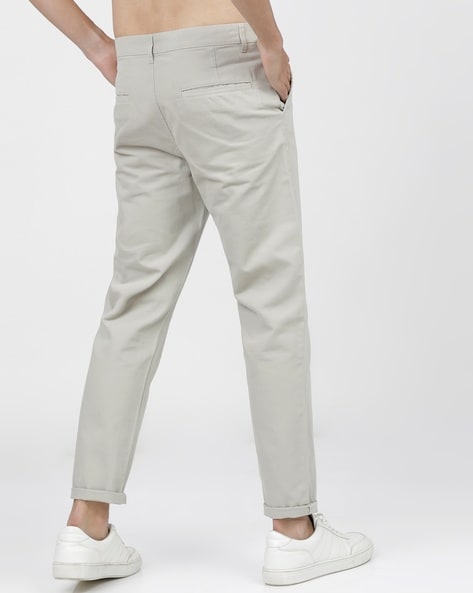 Buy AMERICAN EAGLE Solid Cotton Stretch Slim Fit Mens Casual Trousers |  Shoppers Stop