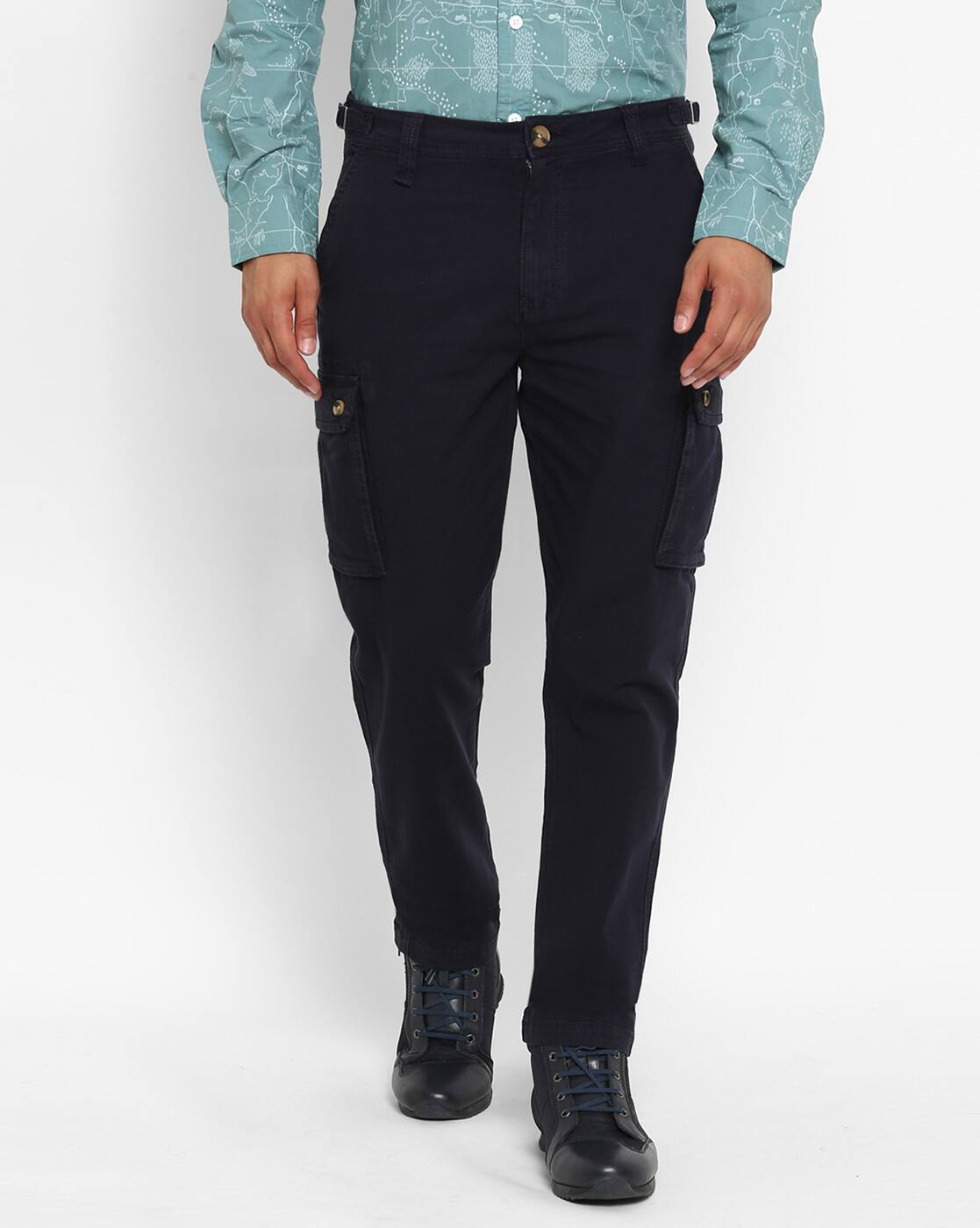 Buy Navy Blue Trousers \u0026 Pants for Men 