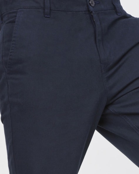 Buy ColorPlus Navy blue Slim Fit Trousers for Men Online  Tata CLiQ