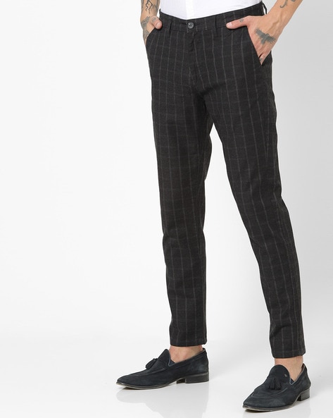 Men's Blue Black Brushed Check Slim Suit Trouser | Ben Sherman