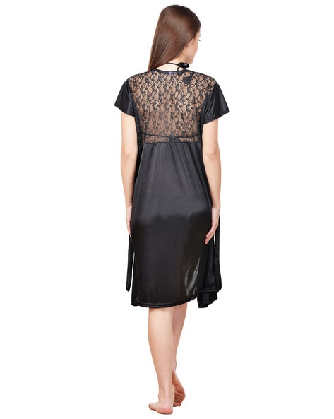 styles black nighty gown, Size: free size at Rs 350/piece in New Delhi |  ID: 21890653773