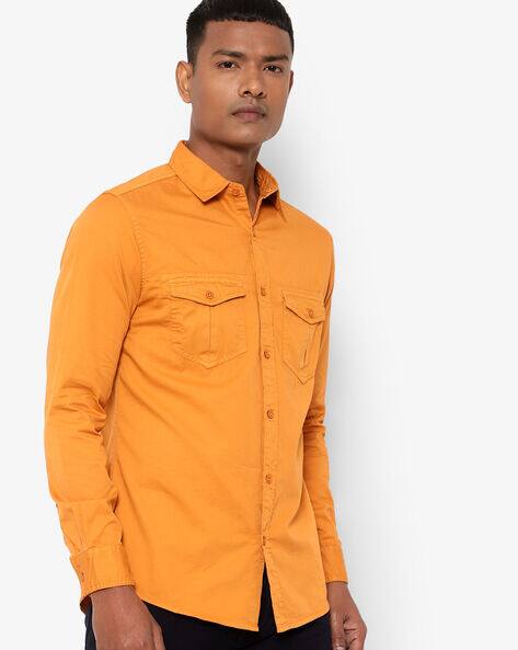 Mustard Yellow Shirts for Men by SPYKAR 