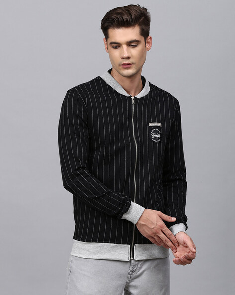 Black and white outlet jacket stripes