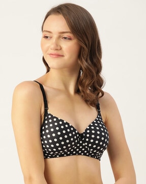 Buy Lady Lyka Pack Of 2 Polka Dot Print Full Coverage T Shirt Bras