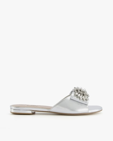 Silver 2025 flat mules