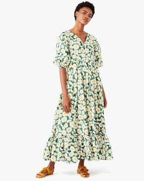 Buy KATE SPADE Daisy Print Bodega Midi A-line Dress | White & Green Color  Women | AJIO LUXE
