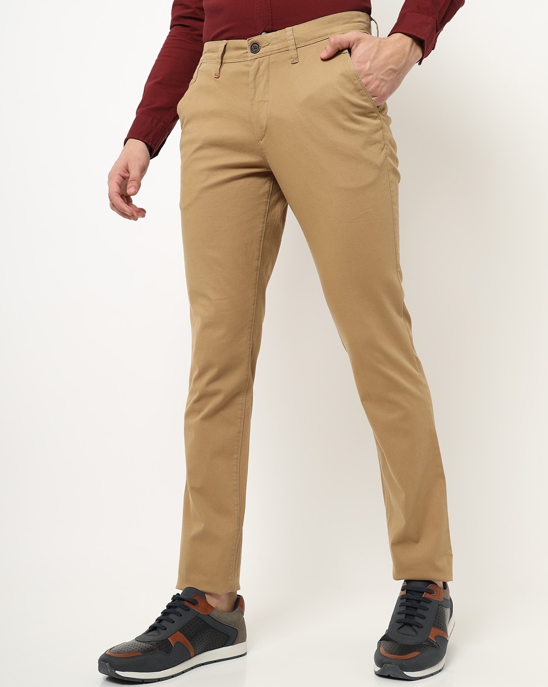 Buy John Players Men Olive Green Formal Trousers - Trousers for Men 672036  | Myntra