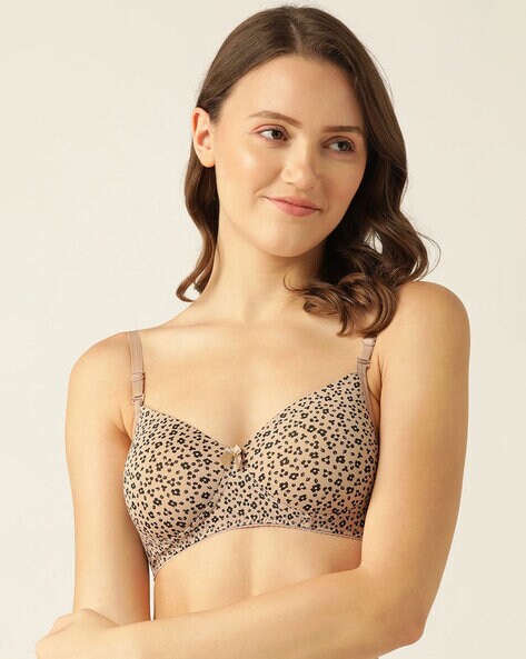 Floral Print Cotton Padded Non-Wired Bra