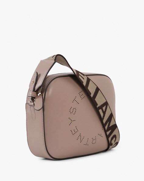 Buy Stella Mccartney Logo Print Mini Camera Sling Bag with Detachable Strap, Beige Color Women