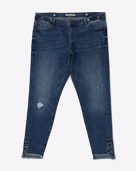 Washed Distressed Skinny Jeans