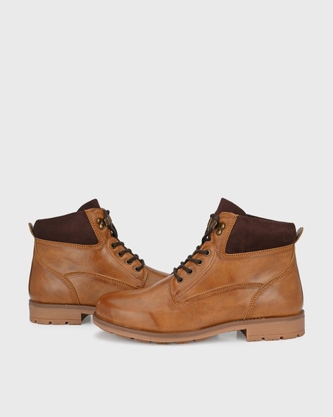 Buy Tan Brown Boots for Men by ARBUNORE Online Ajio