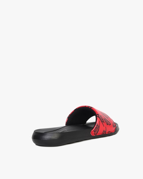 Red nike 2025 slides mens