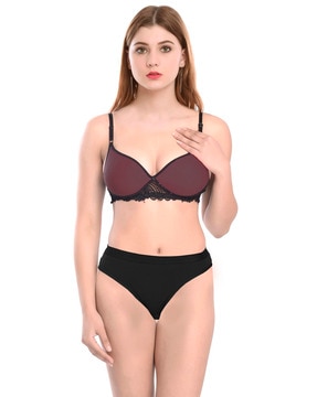 Buy Maroon Lingerie Sets for Women by CUP'S-IN Online