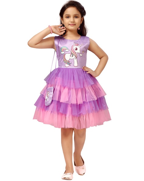 Buy Purple & Pink Dresses & Frocks for Girls by MUHURATAM Online 