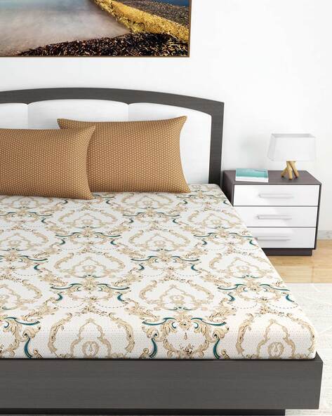 White Bedsheets For Home Kitchen, Paisley King Bed Sheets