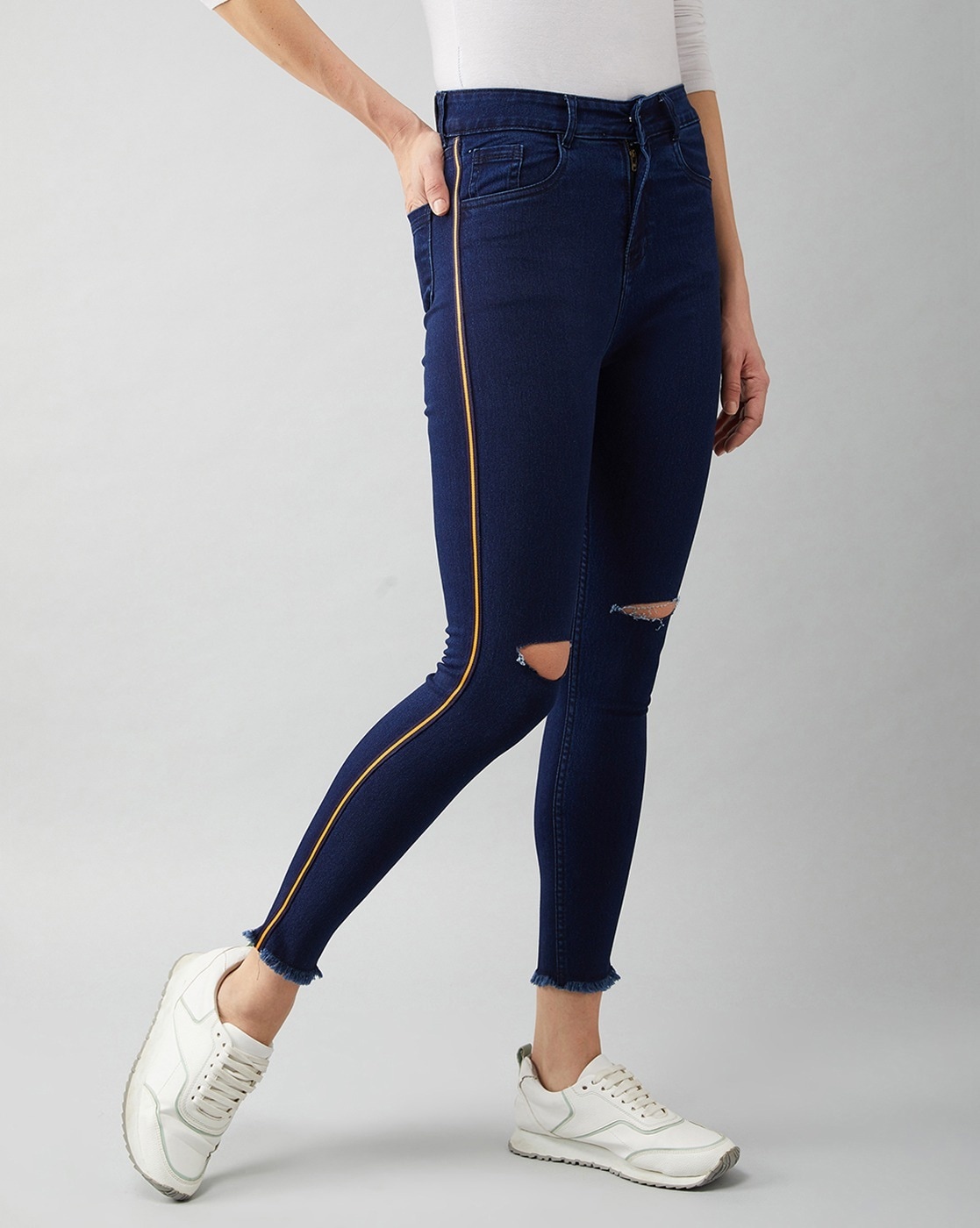Miss Chase Women Navy Blue Solid Skinny-Fit Jeggings