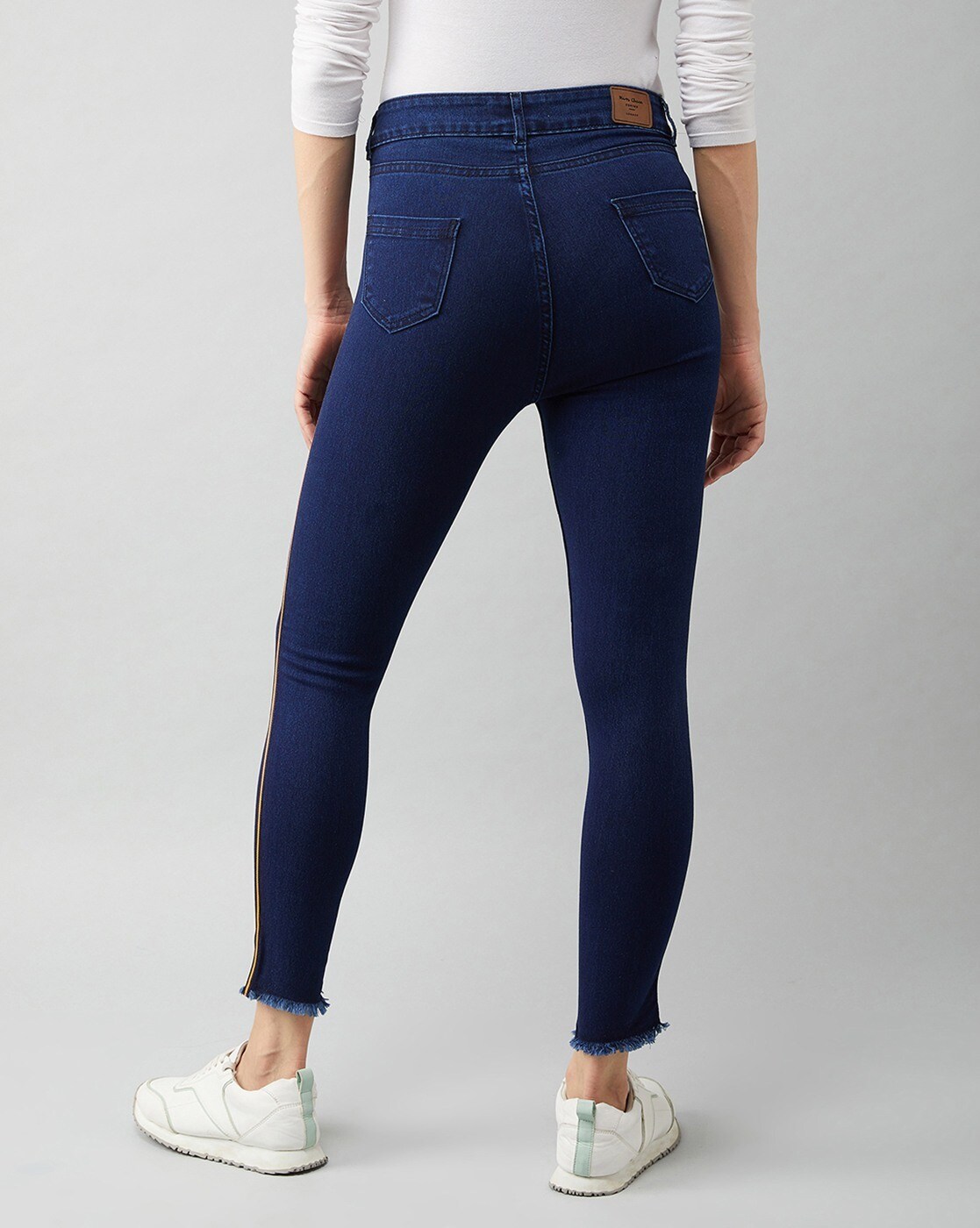 Buy Miss Chase Women Navy Blue Solid Skinny Fit Jeggings - Jeggings for  Women 9541523