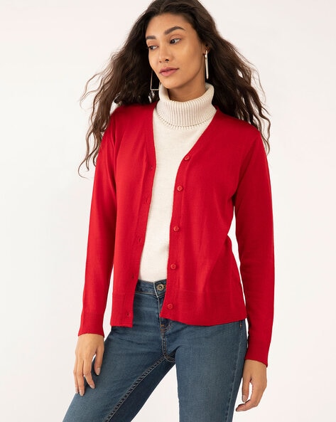 Women's Red Cardigan Sweaters