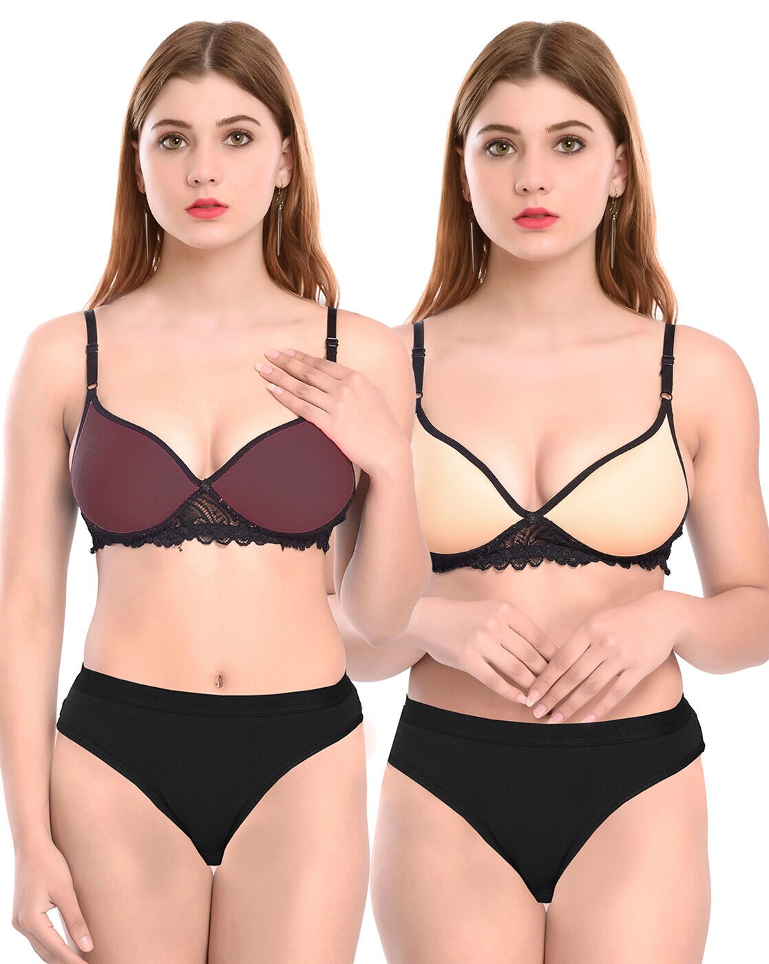 Buy online Multi Colored Blended Knit Bras And Panty Set from lingerie for  Women by Body Liv for ₹559 at 15% off