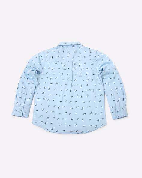 Printed Cotton Shirt with Tie view 3