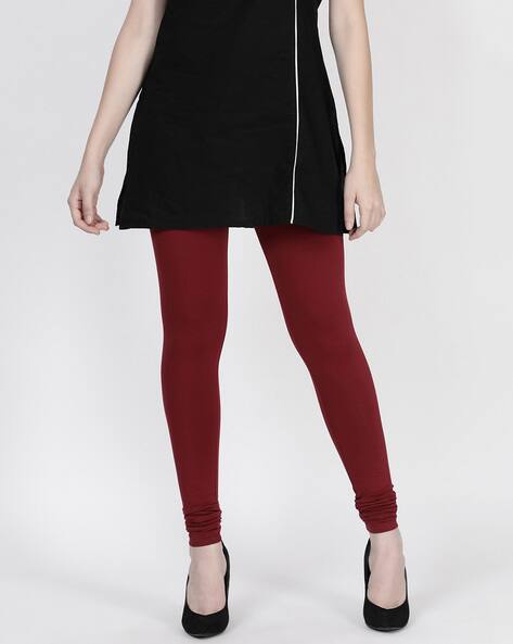 Buy Dark Red Leggings for Women by Twin 