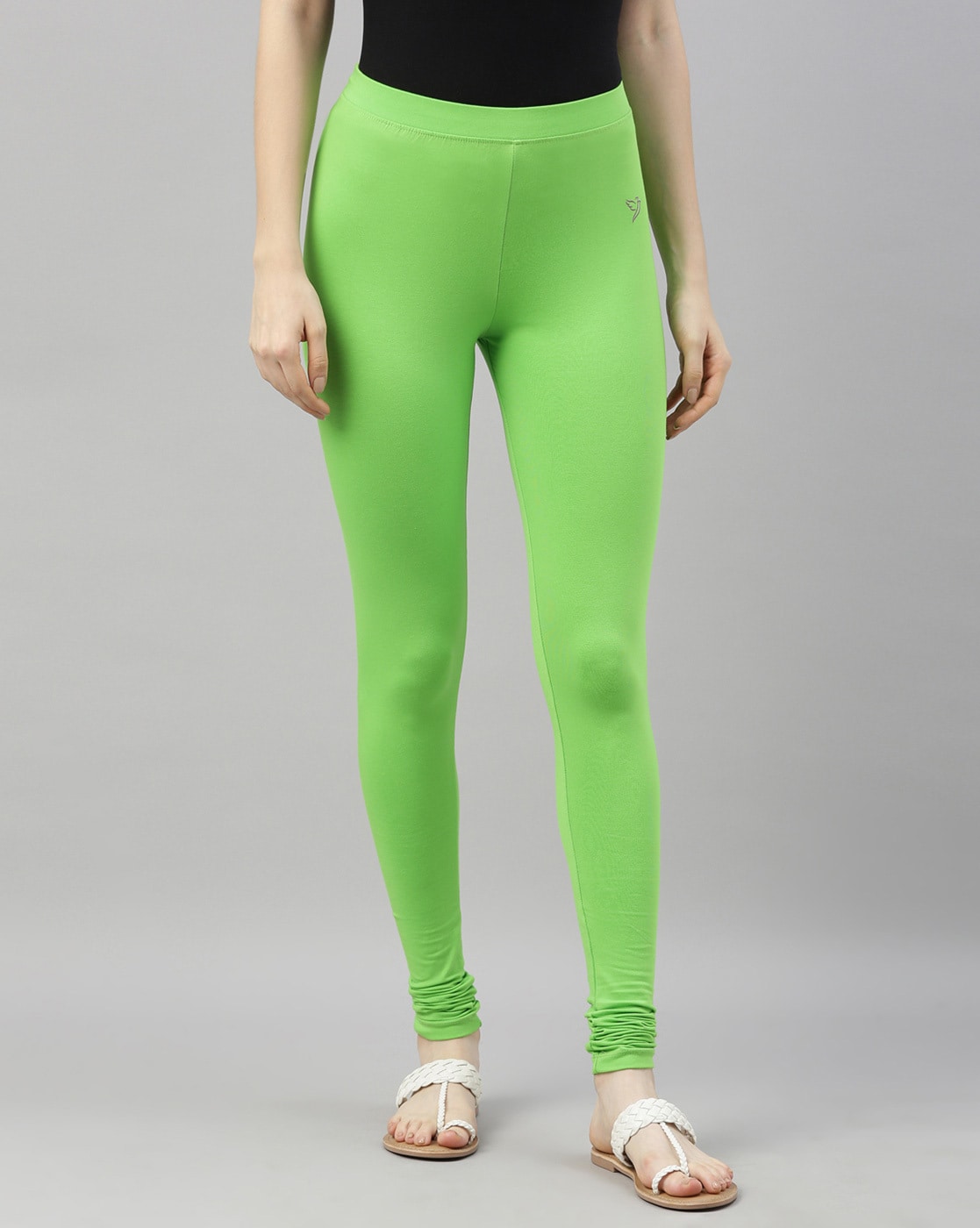 Skims Ribbed High-rise Stretch-cotton leggings in Green | Lyst