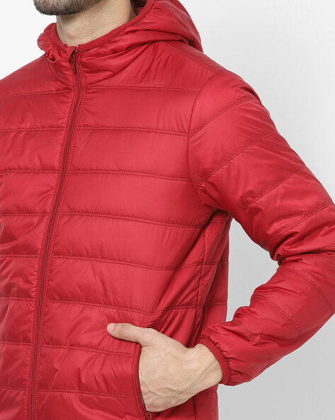 Metallic Puffer Heavy Winter Jacket with Hood