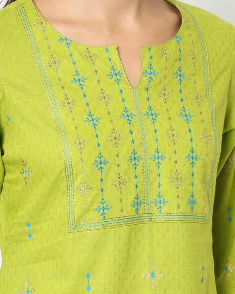 Cabric-st Edition-green & Yellow Combo Kurti, Patiala Bottom With Dupatta  Suit at Rs 999 | Ladies Kurta | ID: 26145003012