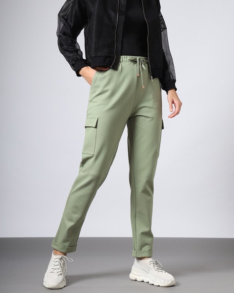 Women Cargo Trousers with Drawstring Waist