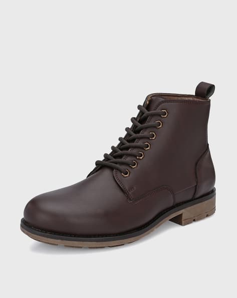 Lace-Up Ankle-Length Combat Boots