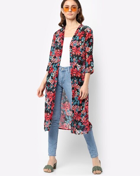 floral print shrug coat