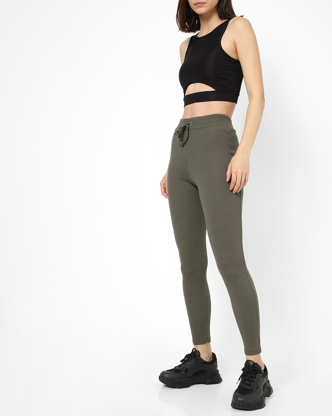 Khaki Leggings for Women by TRENDYOL 