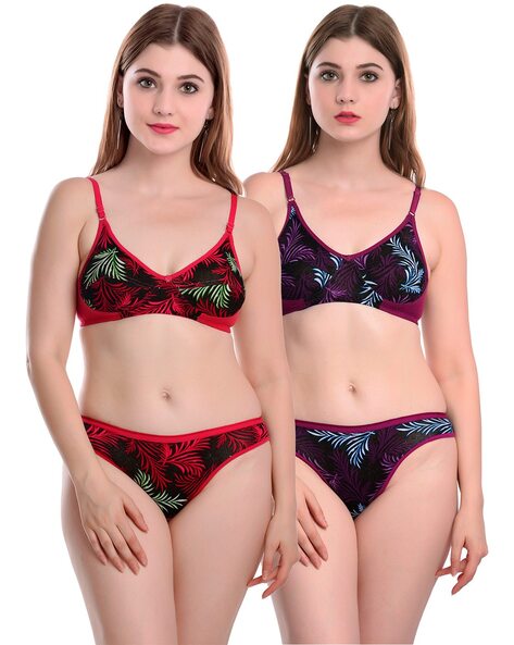 Printed Ladies Innerwear Bra Panty Set, Multiple at Rs 150/piece