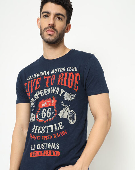 Buy Navy Blue Tshirts for Men by DNMX Online