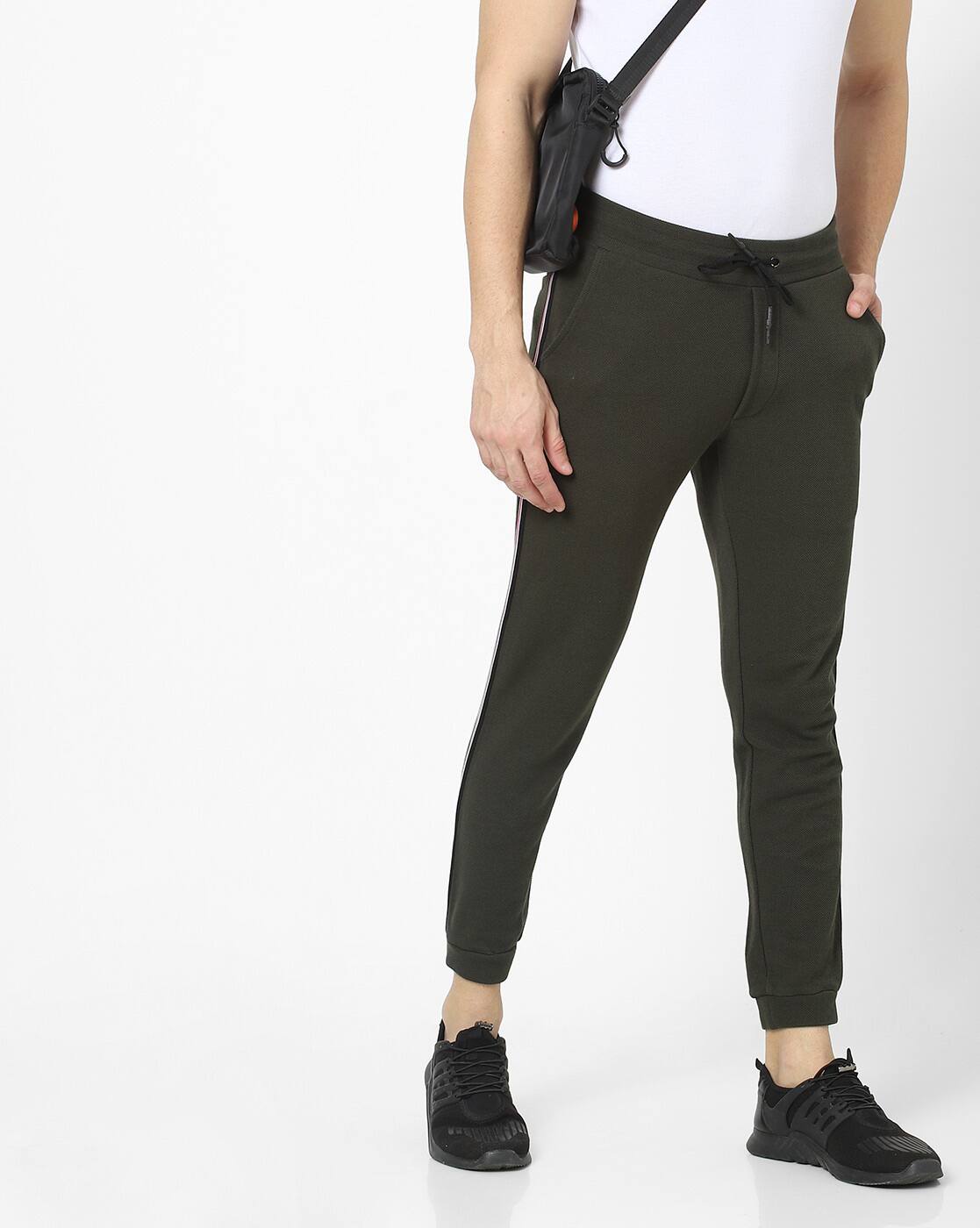 Olive Green Track Pants for Men by AJIO 