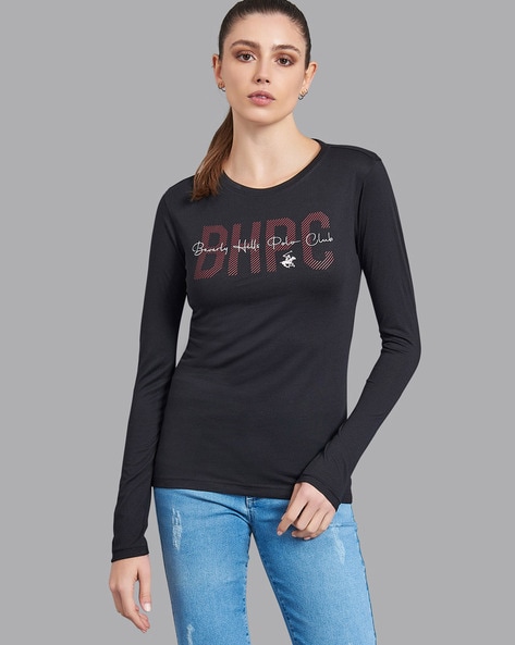 Buy Black Tshirts for Women by Beverly Hills Polo Club Online Ajio