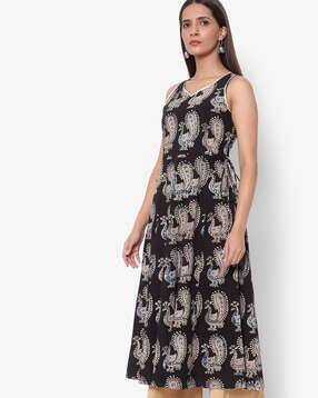 boat neck kalamkari kurtis