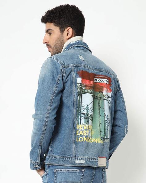 Lee cooper denim jacket with sewn in panel on the... - Depop