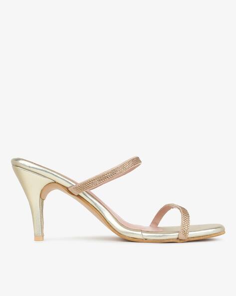 Buy Golden Heeled Sandals for Women by 