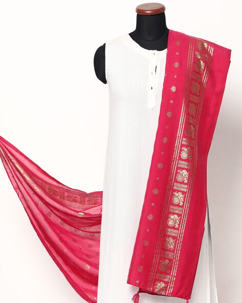 Foil Print Dupatta with Tasselled Edges Price in India