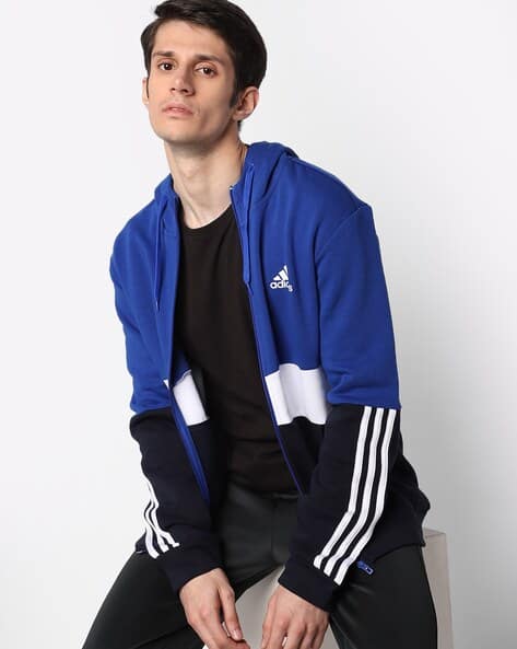 navy adidas zip up hoodie