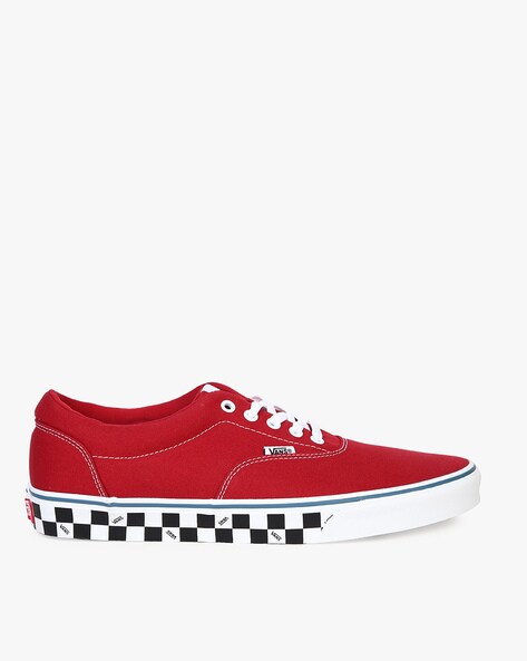 black vans red laces