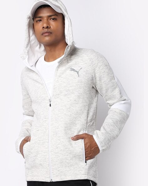 White puma 2025 zip up hoodie