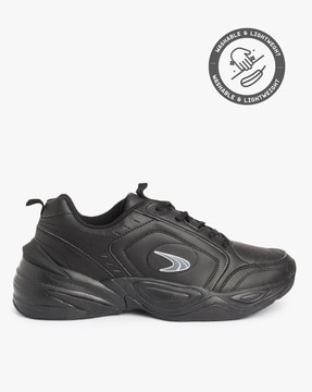 shoe zone mens black trainers