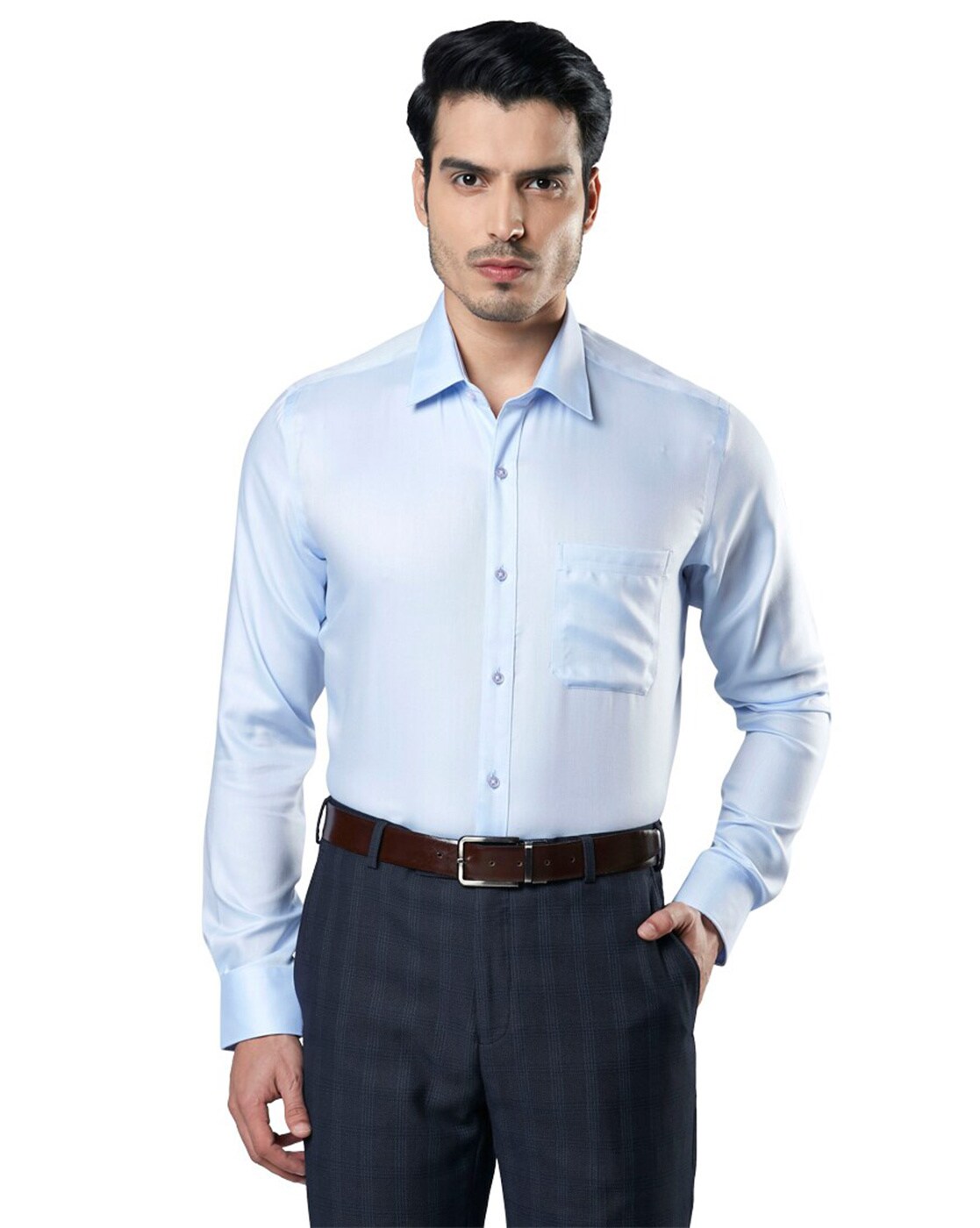 Raymond Men Checkered Formal Blue Shirt - Buy Raymond Men Checkered Formal  Blue Shirt Online at Best Prices in India | Flipkart.com