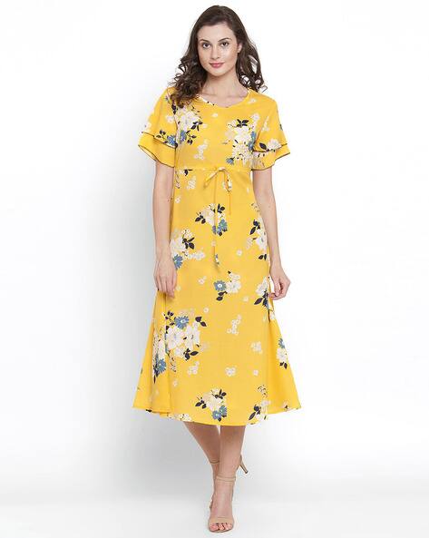 myntra yellow dress