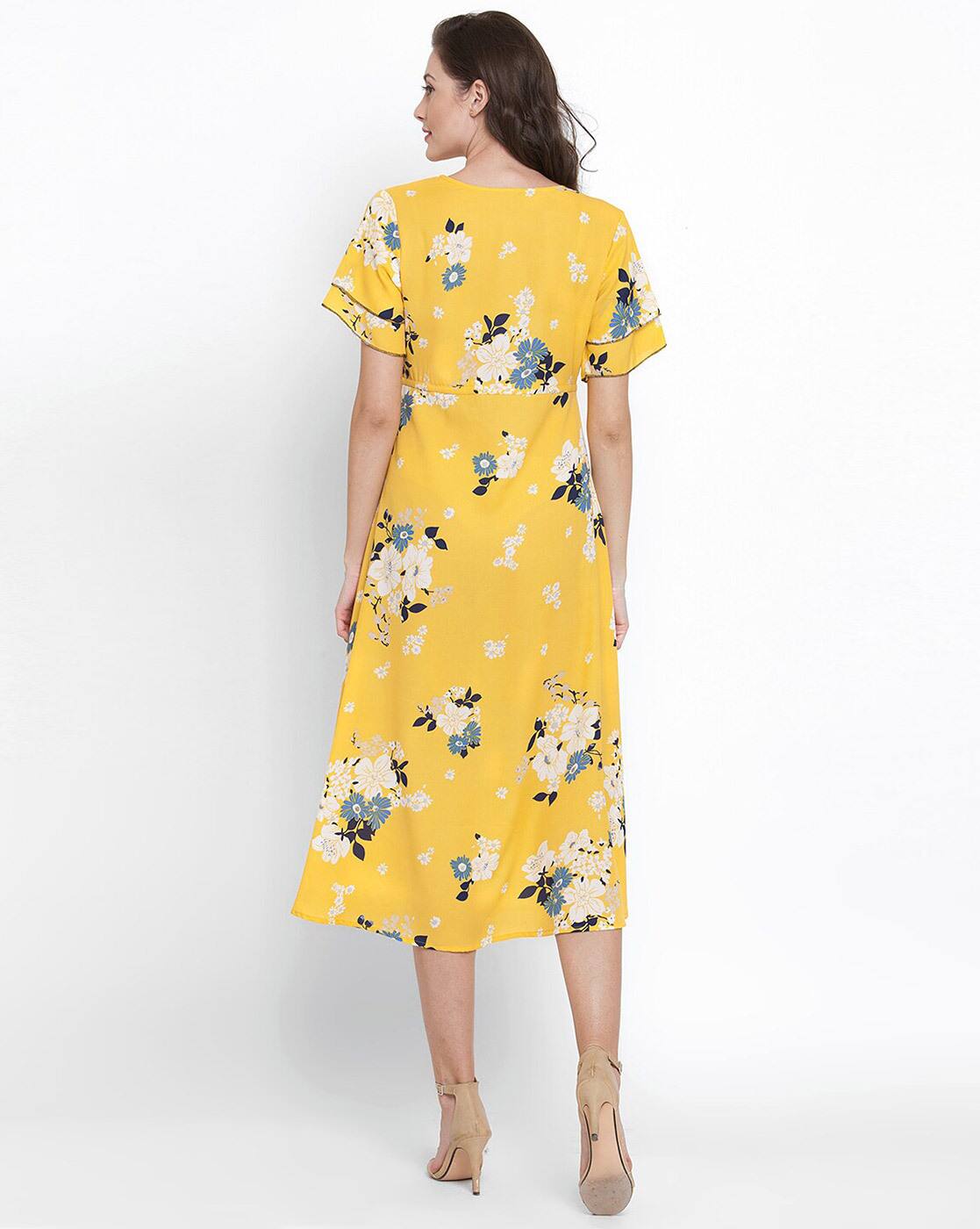 yellow dress myntra