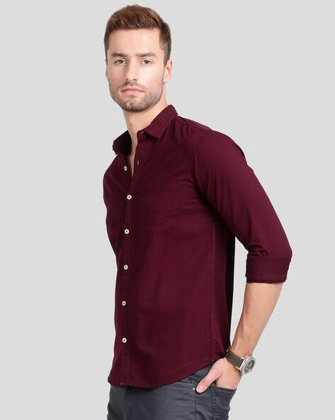 Maroon Shirts for Men by PAUL STREET 