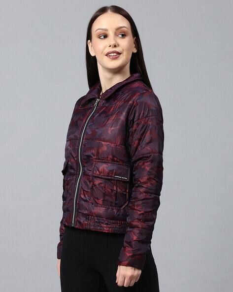 camouflage leather jacket womens