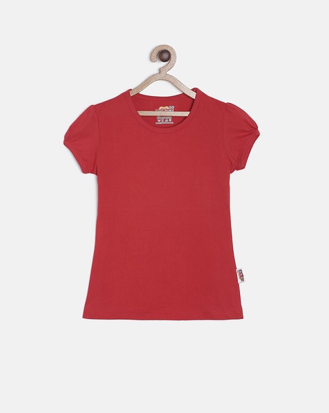 Girls plain red t clearance shirt